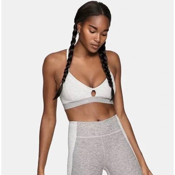 Outdoor Voices Steeplechase Sports Bra Keyhole Cuthole Dove Gray Size Small - Picture 1 of 8